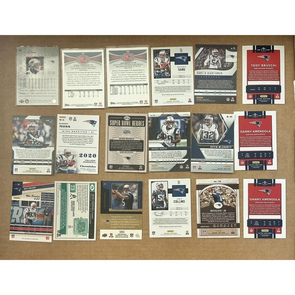 Panini Lot of 18 New England Patriots Football Cards (Z1)